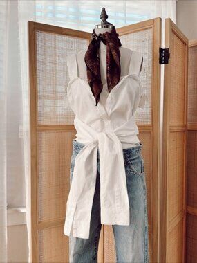 DEREK LAM cotton poplin modern structural blouse